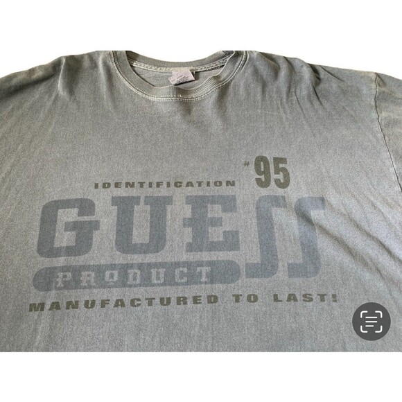 Vintage Guess Original T- Shirt Men Size XL Blue Big Logo Spellout 1995 Made USA - Picture 3 of 5